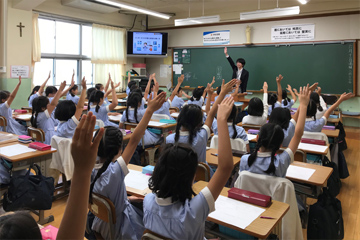 An e-Net Security Class being held at an elementary school classroom