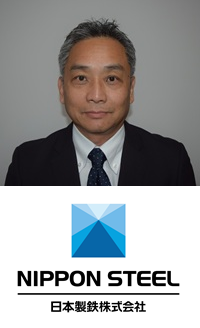 山崎さん日本製鉄ロゴ