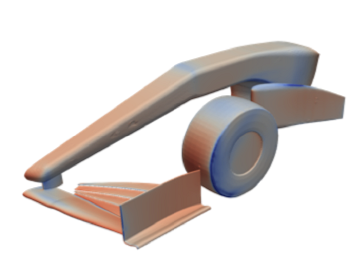 例として、車両断面の圧力場と速度場が挙げられる