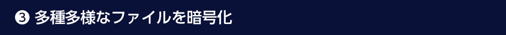 多種多様なファイルを暗号化