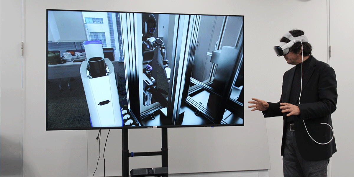 人の動作を記録しロボットの訓練データとして活用(SCSKのオフィスで動作検証)