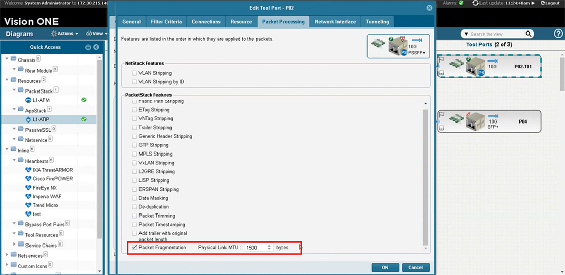 最大転送単位に従ったパケットの分割送信(フラグメント)